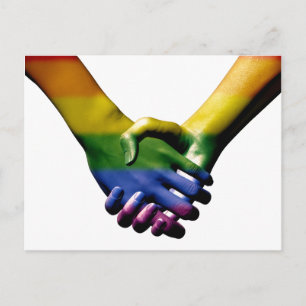 Gay pride Holding Händer Vykort