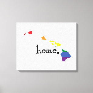 Gay pride Home Hawaii Canvastryck
