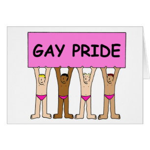 Gay pride Humor Tecknad Manar i Rosa kalsonger Hälsningskort