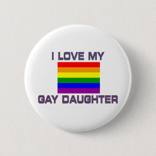 Gay pride I Kärlek Min gulddotter Knapp