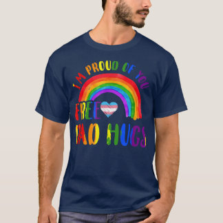 Gay pride IM stolt över dig fria Pappa Hugs Rainbo T Shirt