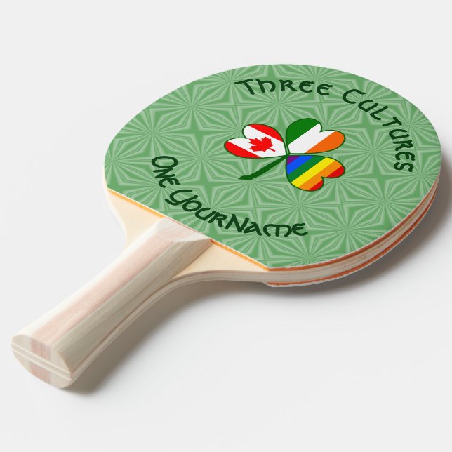 Gay pride Ireland Canada Shamrock Flagga Personali Pingisracket (Frontvinkel)