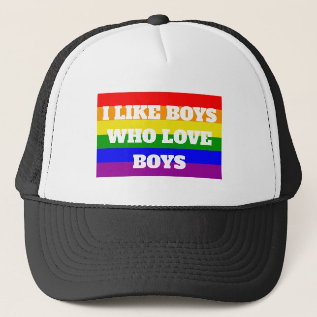 Gay Pride Jag gillar pojkar som älskar pojkar Keps (Framsida)