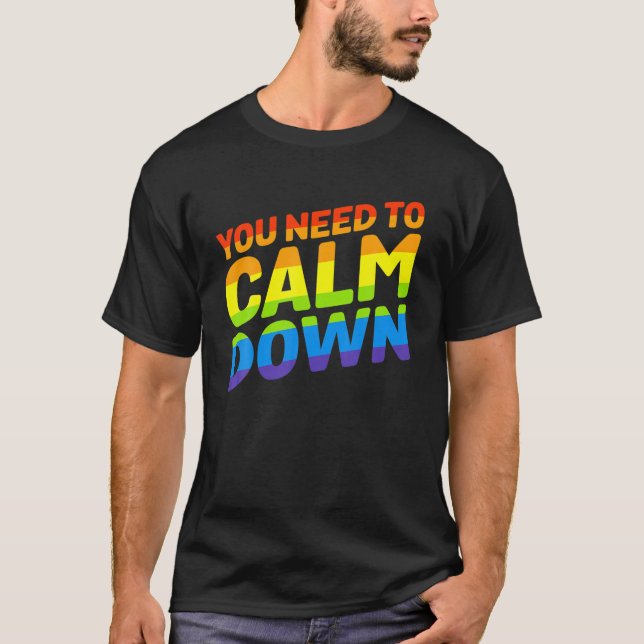 Gay pride jämlikhet måste du Lugn ner T Shirt (Framsida)
