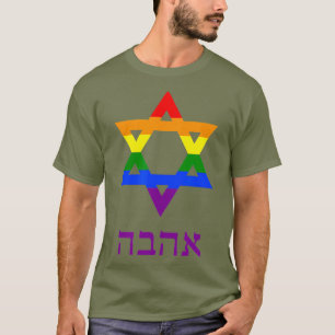 gay pride judisk stjärna av David Hebrew Kärlek T Shirt