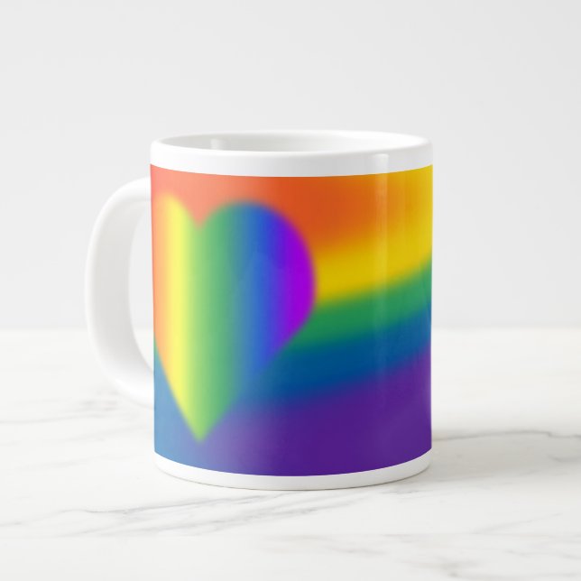 Gay pride-kaffe Kopp Regbow Kärlek Kopp Mugg Jumbo Mugg (Framsida vänster)