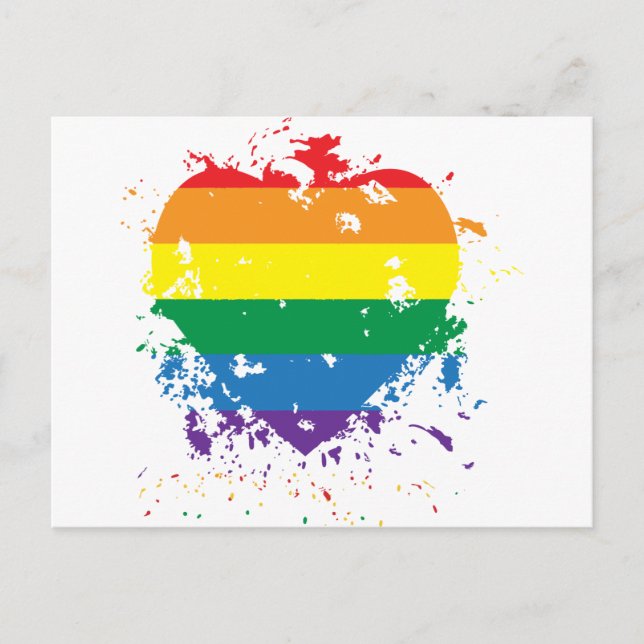 Gay pride Kärlek Heart Inbjudan Vykort (Framsida)