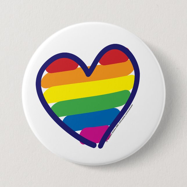 Gay pride Kärlek Heart Knapp (Framsida)