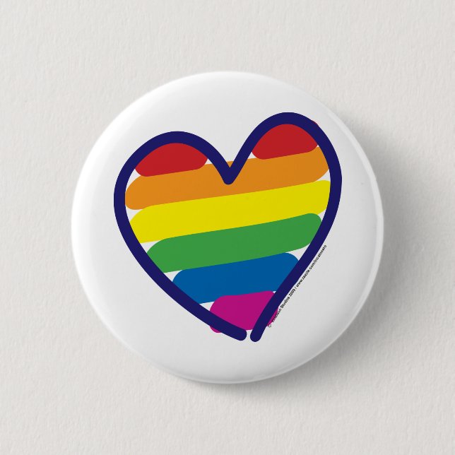Gay pride Kärlek Heart Knapp (Framsida)