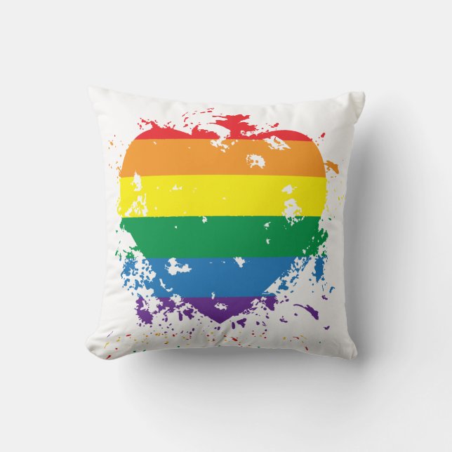 Gay pride Kärlek Heart Kudde (Framsida)