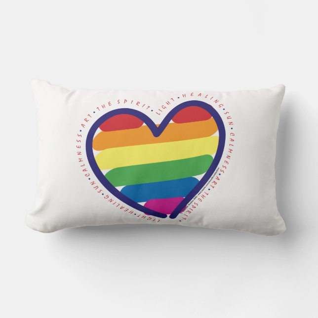 Gay pride Kärlek Heart Lumbarkudde (Framsida)