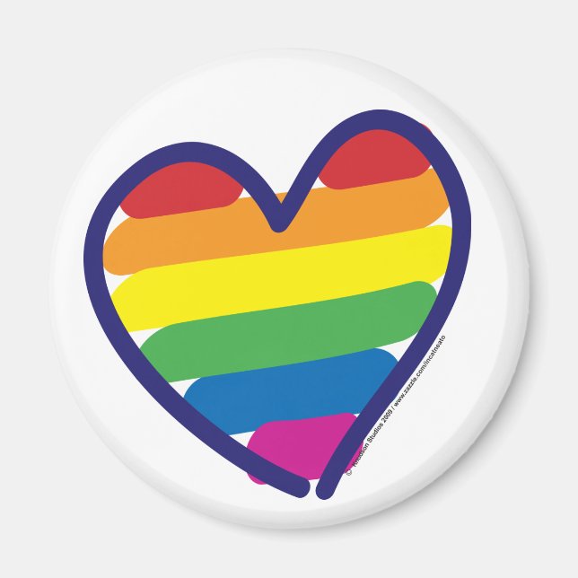 Gay pride Kärlek Heart Magnet (Framsidan)
