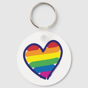 Gay pride Kärlek Heart Nyckelring