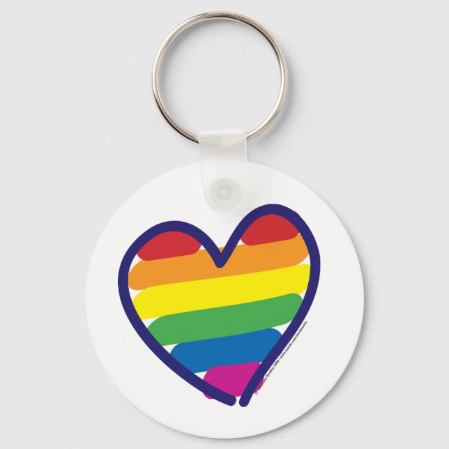 Gay pride Kärlek Heart Nyckelring (Framsida)