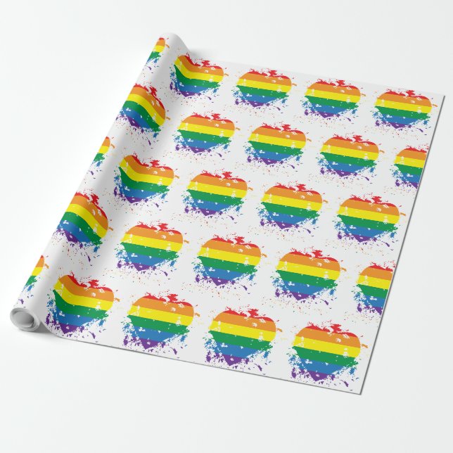 Gay pride Kärlek Heart Presentpapper (Utrullad)