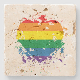 Gay pride Kärlek Heart Stenunderlägg