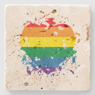 Gay pride Kärlek Heart Stenunderlägg