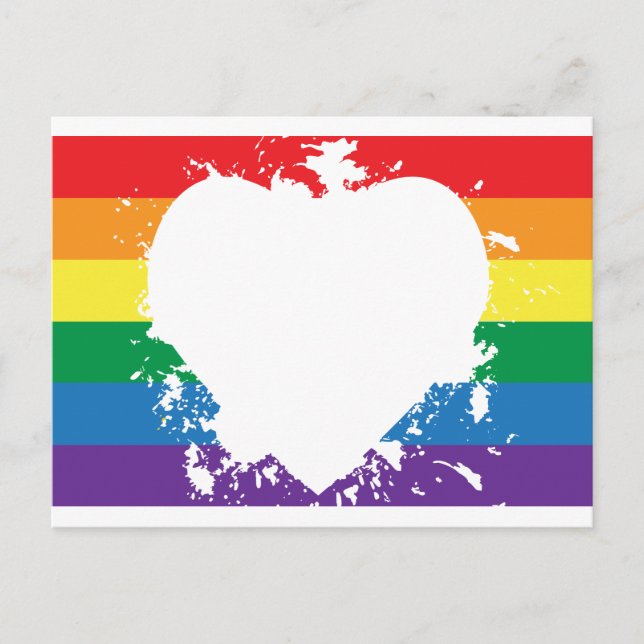 Gay pride Kärlek Heart Vykort (Framsida)