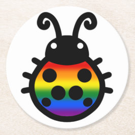 Gay Pride Ladybug Coaster Underlägg Papper Rund