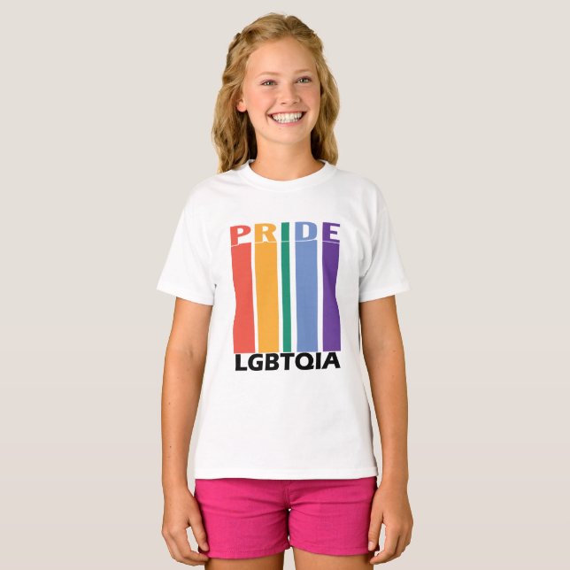 Gay pride LBGTQIA Rainbow 1 T Shirt (Hel framsida)
