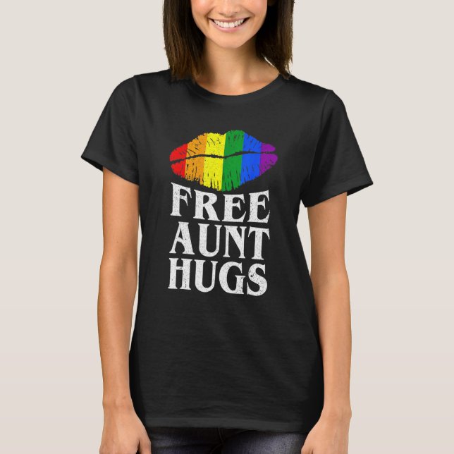 Gay pride Lesbisk Rainbow Läppar HGBTQ Free Moster T Shirt (Framsida)