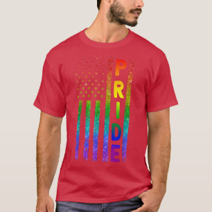 Gay pride Lesbisk USA flagga LGBT T Shirt