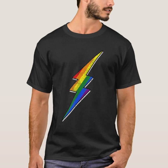 Gay pride Lgbt Bisexual Boys Manar Thunder Blitz T Shirt (Framsida)