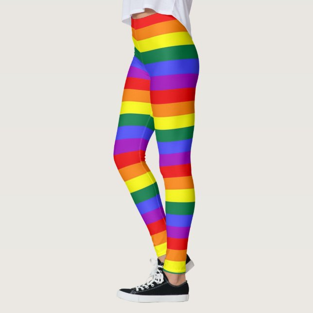 Gay pride LGBT Colorful Rainbow Mönster Leggings (Vänster)