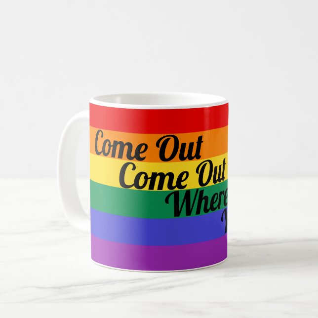 Gay pride LGBT kommer ut segrar för Kaffemugg (Framsida vänster)