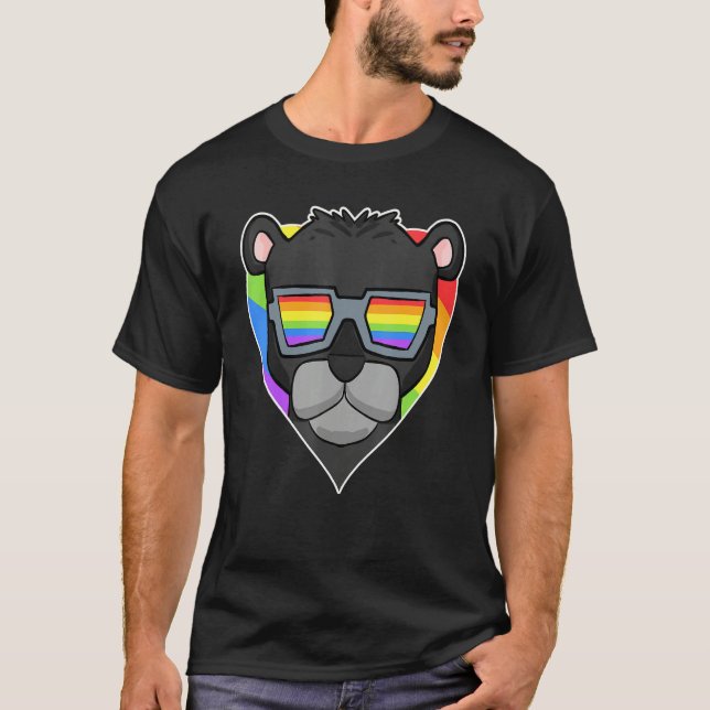 Gay Pride LGBT Rainbow - Black panther - LGBT Hear T Shirt (Framsida)