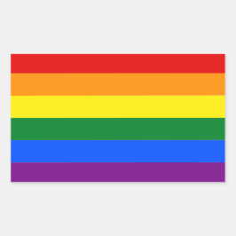 Gay pride LGBT Rainbow Rand Colorful Flagga Rektangulärt Klistermärke