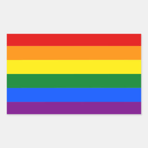 Gay pride LGBT Rainbow Rand Colorful Flagga Rektangulärt Klistermärke