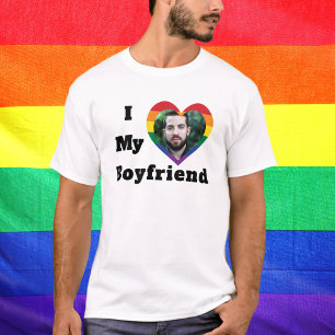 Gay pride LGBTQ Anpassningsbar Photo I Kärlek Min T Shirt