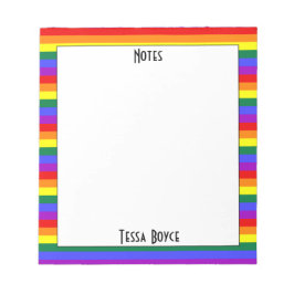 Gay pride LGBTQ Pride Färger Monogrammat Anteckningsblock