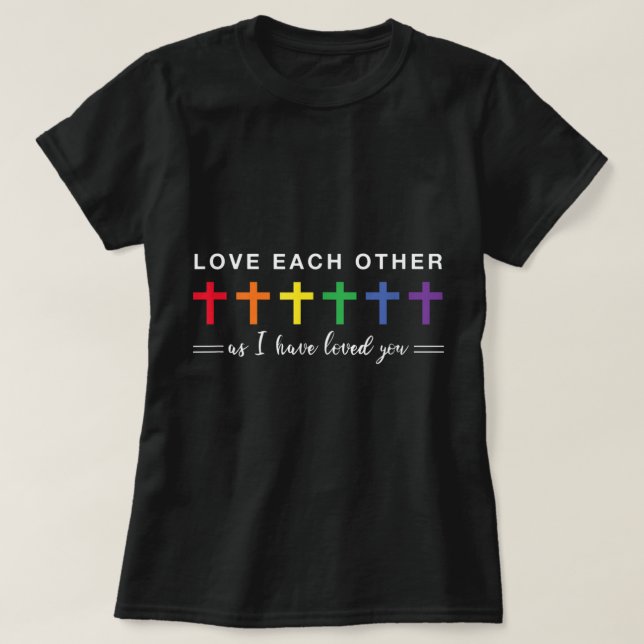 Gay pride LGBTQ Rainbow Christian Kor Kärlek Eac T Shirt (Design framsida)