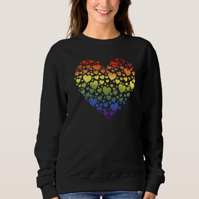 Gay pride Lgbtq Rainbow Flagga Hearts Human Högers T Shirt (Framsida)