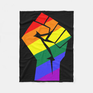 Gay pride Lgbtq Rainbow Flagga ResistFist Gay Höge Fleecefilt