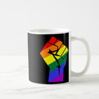 Gay pride Lgbtq Rainbow Flagga ResistFist Gay Höge Kaffemugg