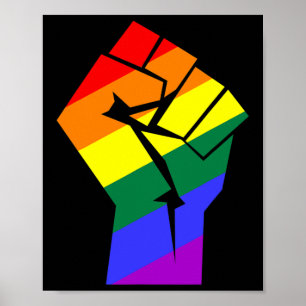Gay pride Lgbtq Rainbow Flagga ResistFist Gay Höge Poster