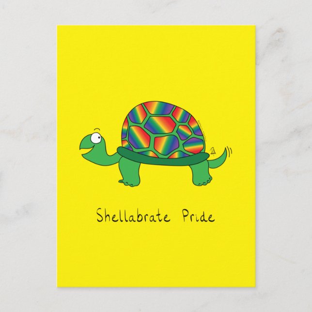 Gay pride LGBTQ Turtle Tortoise Vykort (Framsida)