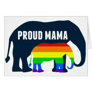 Gay pride Mamma Proud HBT Mamma Elephant Hälsningskort