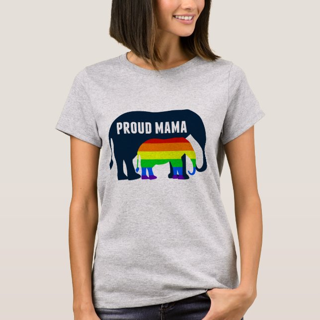 Gay pride Mamma Proud LGBT Mamma Elephant T Shirt (Framsida)