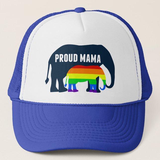 Gay pride Mamma Proud Mamma Elephant Rainbow LGBTQ Keps (Framsida)