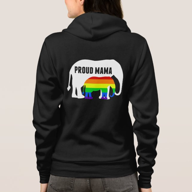 Gay pride Mamma Proud Mamma Elephant Rainbow LGBTQ T Shirt (Baksida)