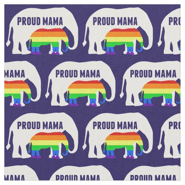 Gay pride Mamma Proud Mamma Elephant Rainbow LGBTQ Tyg (Närbild)