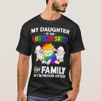gay pride månad Mamma är min dotter regnbågsfår T Shirt