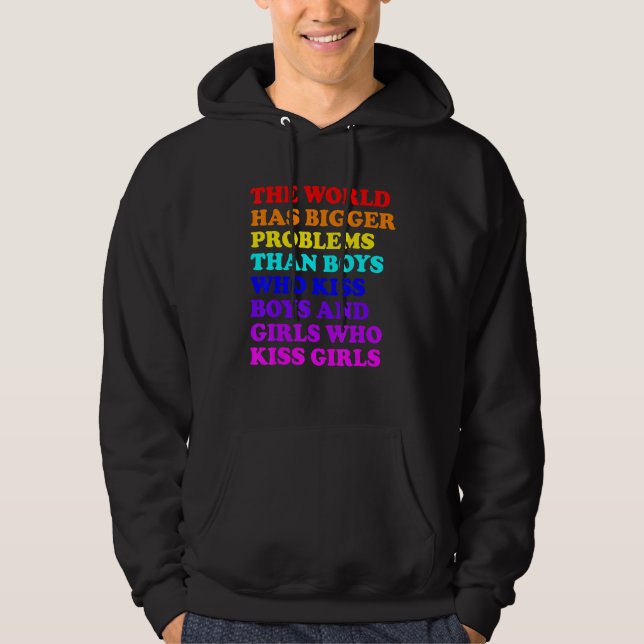 Gay pride-månaden har världen större problem hoodie (Framsida)