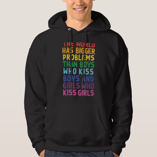 Gay pride-månaden har världen större problem hoodie (Framsida)