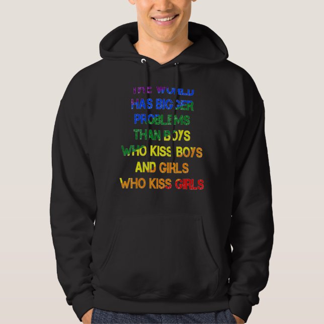 Gay pride-månaden har världen större problem hoodie (Framsida)