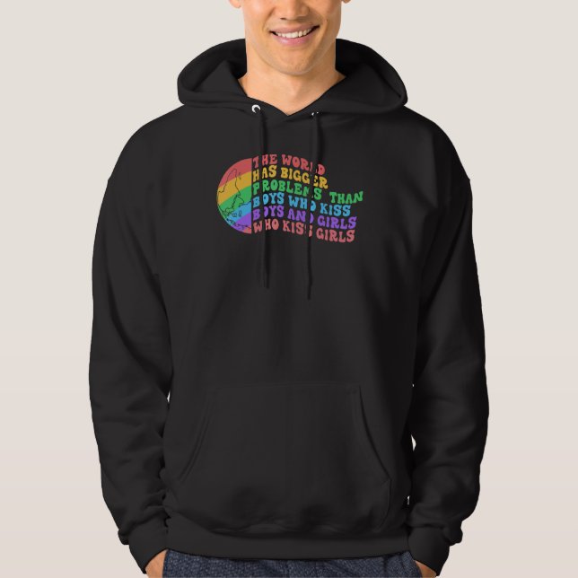 Gay pride-månaden har världen större problem hoodie (Framsida)